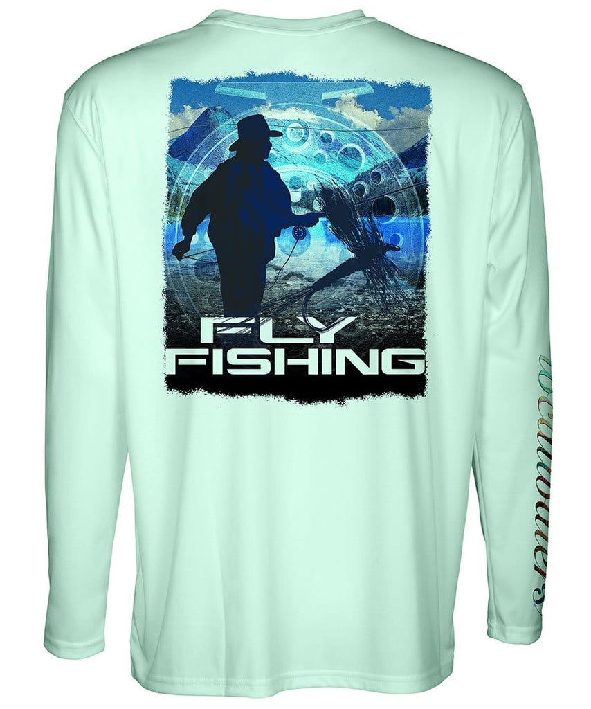 Fly Fishing Rod Long Sleeve Tshirt Unisex Fly Rod Shirt Fishing